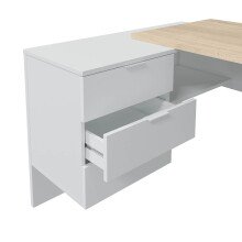 Büromöbel-Set >OFFICE< (Büromöbel-Set) in Canadian Eiche/Artik Weiß