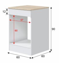 Küchenblock >KIRA< (Küchenmodule für Küchenblock KIRA-Set #2 (Elektrogeräte oder Spülbecken nicht inbegriffen)) in Weiß glänzend/Mattweiß