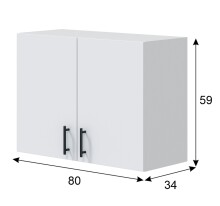 Küchenblock >KIRA< (Küchenmodule für Küchenblock KIRA-Set #3 (Elektrogeräte oder Spülbecken nicht inbegriffen)) in Weiß glänzend/Mattweiß