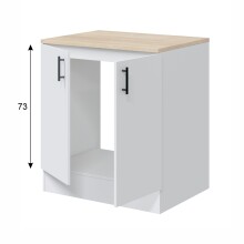 Küchenblock >KIRA< (Küchenmodule für Küchenblock KIRA-Set #3 (Elektrogeräte oder Spülbecken nicht inbegriffen)) in Weiß glänzend/Mattweiß