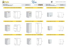 Küchenblock >KIRA< (Singleküche bestehend aus 6 KIRA-Modulen) in Weiß glänzend (Front)/Canadian Eiche(Arbeitsplatte)/Mattweiß (Seiten, Innenseite und Sockelleiste)