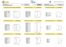 Waschmaschinenunterschrank >KIRA< in Weiß glänzend (Front)/Canadian Eiche (Arbeitsplatte)/Mattweiß (Seiten, Innenseite und Sockelleiste)
