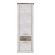 Hochschrank >Duro< in Pinie Weiss  / Eiche Antik  -...