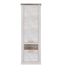 Hochschrank >Duro< in Pinie Weiss  / Eiche Antik  -...