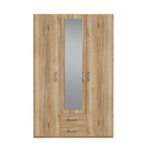 Kleiderschrank >ECONOBOX 2< 3 Türen,2 Schübe, Mauvelle Eiche Dekor - 133,2x210,5x54,2cm (BxHxT)