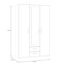 Kleiderschrank >ECONOBOX 2< 3 Türen,2 Schübe, Mauvelle Eiche Dekor - 133,2x210,5x54,2cm (BxHxT)