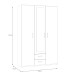Kleiderschrank >ECONOBOX 2< 3 Türen,2 Schübe, Mauvelle Eiche Dekor - 133,2x210,5x54,2cm (BxHxT)