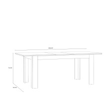 Kulissentisch >BOHOL< ausziehbar bis 206,6cm, Rivera Eiche - 160/206,6x78,2x90,2cm (B/H/T)