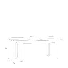 Kulissentisch >BOHOL< ausziehbar bis 206,6cm, Rivera Eiche - 160/206,6x78,2x90,2cm (B/H/T)
