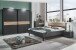 Bett >Rotterdam< Liegefl. 160x200cm, Graphit, Lamelle Eiche Dekor - 169x95x210cm B/H/T