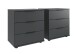 Nachtkommode >Rotterdam< (2er-Set), 3 Schubladen, in Graphit - 52x58x38cm (BxHxT)