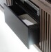 Lowboard >SAVONA< 2 Türen, Schlameiche / Schwarz Glanz - 162,7x56,2x42,3cm (B/H/T)
