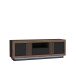 Lowboard >SAVONA< 2 Türen, Schlameiche / Schwarz Glanz - 162,7x56,2x42,3cm (B/H/T)