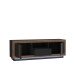 Lowboard >SAVONA< 2 Türen, Schlameiche / Schwarz Glanz - 162,7x56,2x42,3cm (B/H/T)