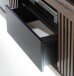 Lowboard >SAVONA< 2 Türen, Schlameiche / Schwarz Glanz - 162,7x56,2x42,3cm (B/H/T)
