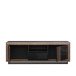 Lowboard >SAVONA< 2 Türen, Schlameiche / Schwarz Glanz - 162,7x56,2x42,3cm (B/H/T)