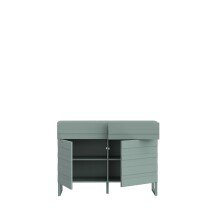 Kommode >BRETANIA< 2 Türen, 2 Schübe, Salbei - 109,9x82,2x41,3cm (B/H/T)