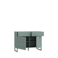 Kommode >BRETANIA< 2 Türen, 2 Schübe, Salbei - 109,9x82,2x41,3cm (B/H/T)