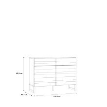 Kommode >BRETANIA< 2 Türen, 2 Schübe, Salbei - 109,9x82,2x41,3cm (B/H/T)