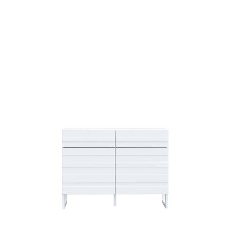 Kommode >BRETANIA< 2 Türen, 2 Schübe, weiss - 109,9x82,2x41,3cm (B/H/T)