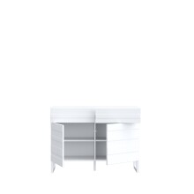 Kommode >BRETANIA< 2 Türen, 2 Schübe, weiss - 109,9x82,2x41,3cm (B/H/T)