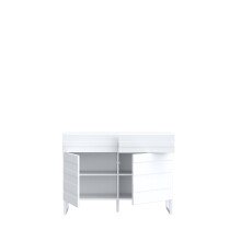 Kommode >BRETANIA< 2 Türen, 2 Schübe, weiss - 109,9x82,2x41,3cm (B/H/T)
