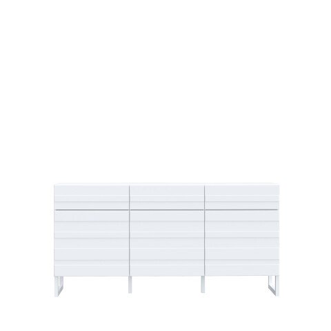 Sideboard >BRETANIA< 3 Schübe, 3 Türen, in Weiss - 164,6x82,2x41,3cm (BxHxT)