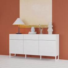 Sideboard >BRETANIA< 3 Schübe, 3 Türen, in Weiss - 164,6x82,2x41,3cm (BxHxT)