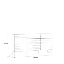 Sideboard >BRETANIA< 3 Schübe, 3 Türen, in Weiss - 164,6x82,2x41,3cm (BxHxT)
