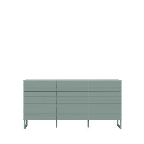 Sideboard >BRETANIA< 3 Schübe, 3 Türen, in Salbei - 164,6x82,2x41,3cm (BxHxT)