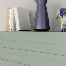 Sideboard >BRETANIA< 3 Schübe, 3 Türen, in Salbei - 164,6x82,2x41,3cm (BxHxT)