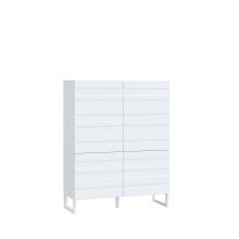 Hochkommode >BRETANIA< 4 Türen, in Weiss - 109,9x140,3x41,3cm (BxHxT)