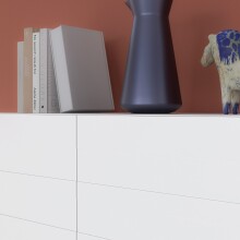 Hochkommode >BRETANIA< 4 Türen, in Weiss - 109,9x140,3x41,3cm (BxHxT)