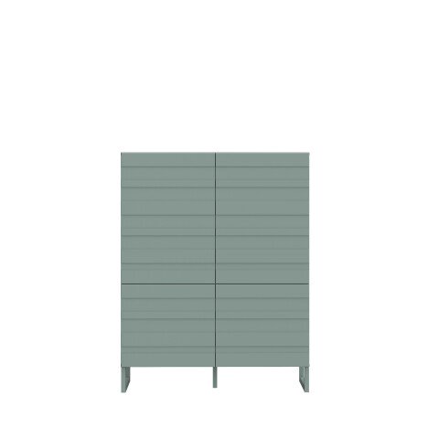 Hochkommode >BRETANIA< 4 Türen, in Salbei - 109,9x140,3x41,3cm (BxHxT)