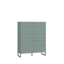 Hochkommode >BRETANIA< 4 Türen, in Salbei - 109,9x140,3x41,3cm (BxHxT)