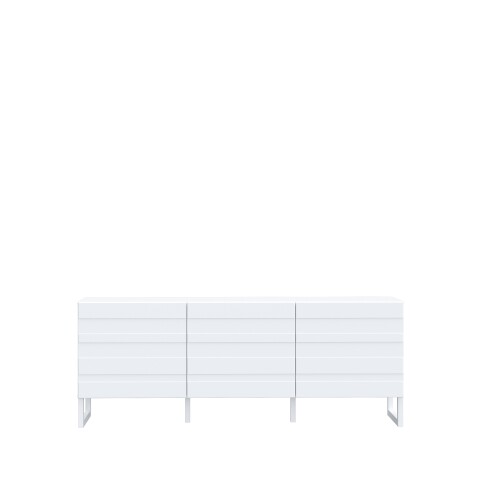 Lowboard >BRETANIA< 3 Türen, in Weiss - 164,6x64x41,3cm (BxHxT)