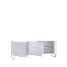 Lowboard >BRETANIA< 3 Türen, in Weiss - 164,6x64x41,3cm (BxHxT)