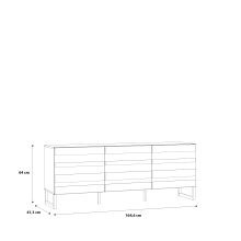 Lowboard >BRETANIA< 3 Türen, in Weiss - 164,6x64x41,3cm (BxHxT)