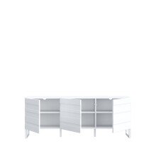Lowboard >BRETANIA< 3 Türen, in Weiss - 164,6x64x41,3cm (BxHxT)