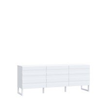 Lowboard >BRETANIA< 3 Türen, in Weiss - 164,6x64x41,3cm (BxHxT)