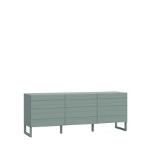 Lowboard >BRETANIA< 3 Türen, in Salbei - 164,6x64x41,3cm (BxHxT)