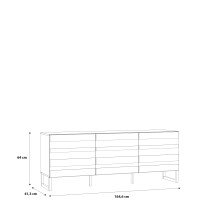 Lowboard >BRETANIA< 3 Türen, in Salbei - 164,6x64x41,3cm (BxHxT)