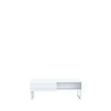 Couchtisch >BRETANIA< 2 Fächer, 2 Schubladen, in Weiss  - 109,8x39x62,6cm (BxHxT)
