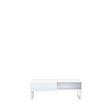 Couchtisch >BRETANIA< 2 Fächer, 2 Schubladen, in Weiss  - 109,8x39x62,6cm (BxHxT)