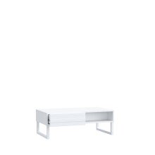 Couchtisch >BRETANIA< 2 Fächer, 2 Schubladen, in Weiss  - 109,8x39x62,6cm (BxHxT)