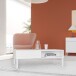 Couchtisch >BRETANIA< 2 Fächer, 2 Schubladen, in Weiss  - 109,8x39x62,6cm (BxHxT)