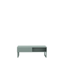 Couchtisch >BRETANIA< 2 Faächer, 2 Schubladen, in Salbei - 109,8x39x62,6cm (BxHxT)