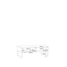 Couchtisch >BRETANIA< 2 Faächer, 2 Schubladen, in Salbei - 109,8x39x62,6cm (BxHxT)