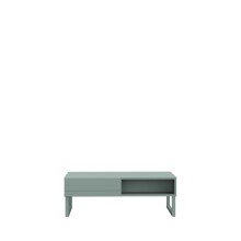 Couchtisch >BRETANIA< 2 Faächer, 2 Schubladen, in Salbei - 109,8x39x62,6cm (BxHxT)