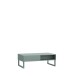 Couchtisch >BRETANIA< 2 Faächer, 2 Schubladen, in Salbei - 109,8x39x62,6cm (BxHxT)